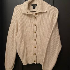 Rachel Zoe Tan Button-Up Sweater